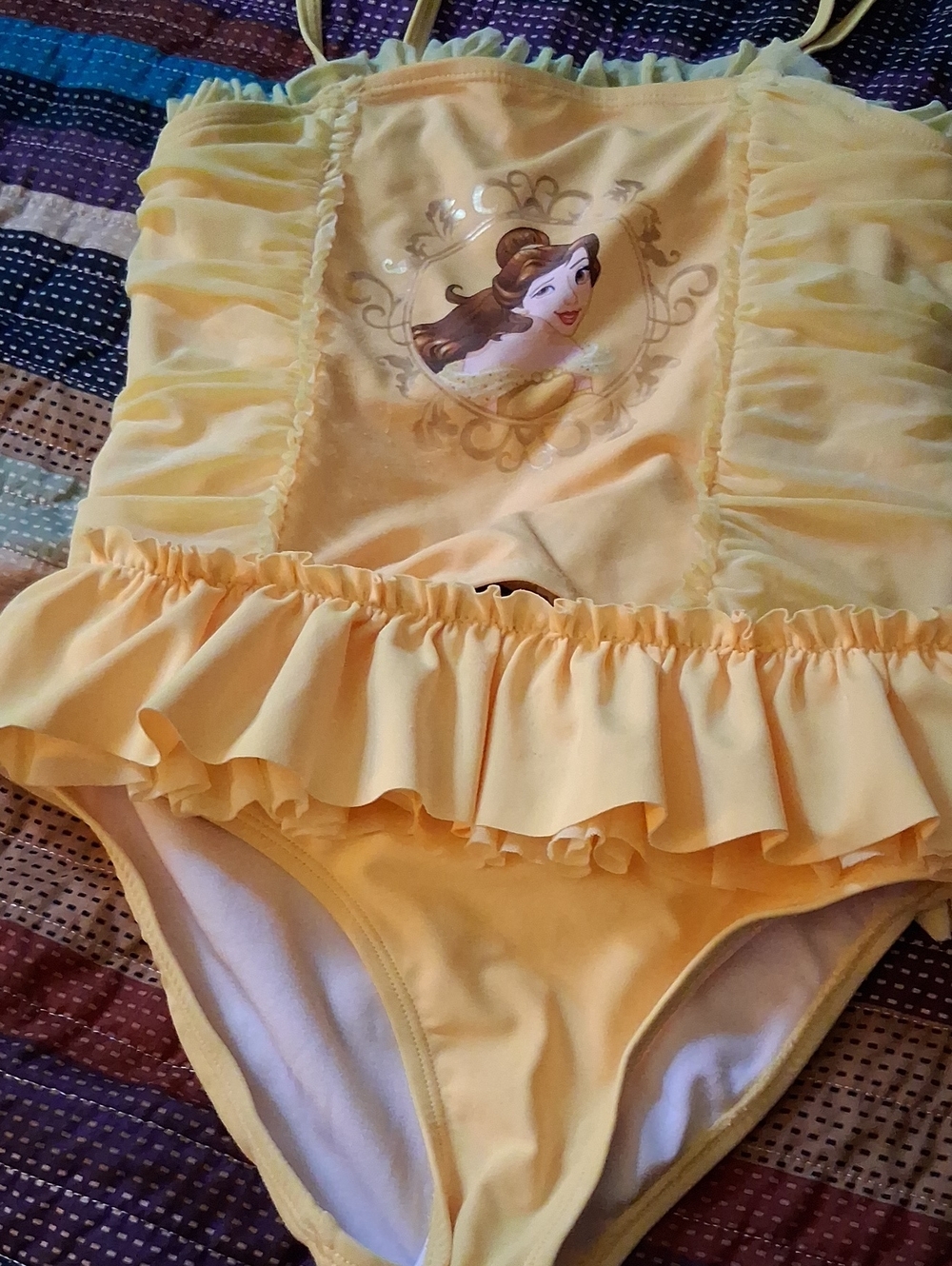 Disney Yellow Ruffle One-Piece with Belle Graphic